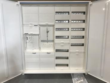 Hager Zählerschrank 1x eHZ Zählerfeld + 1x 3.HZ- TSG + 1x Verteilerfeld + 1x Verteilerfeld mit APZ-Raum ZB34S (inkl. Datenschnittstelle und RJ45-Buchse)